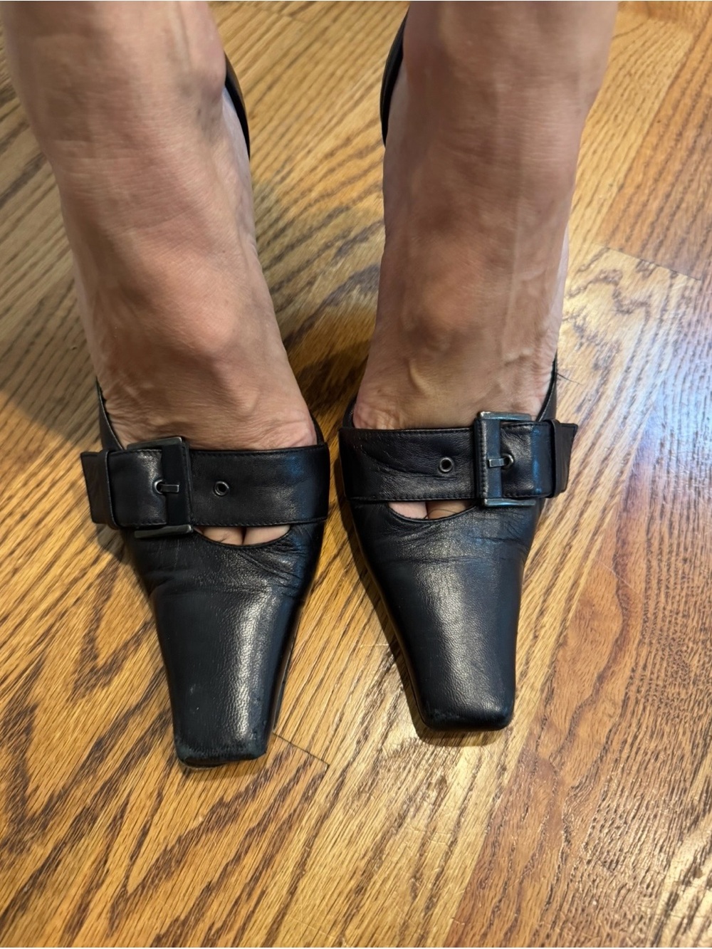 Charles David Black Square/Pointed Buckle Pumps - Picture 8 of 12